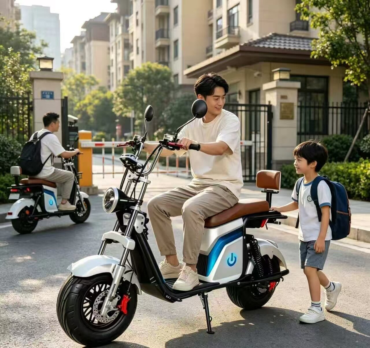 蓝光复古巡航电动车 2