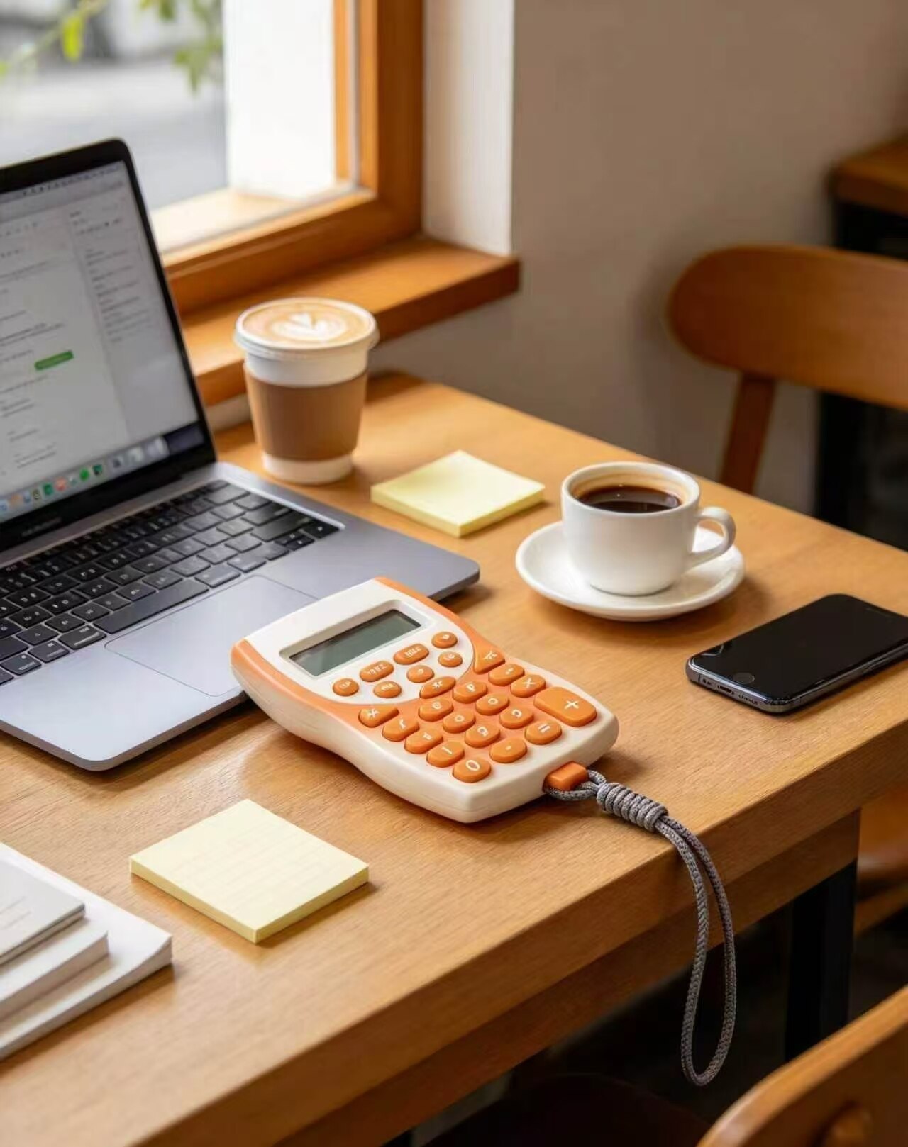 Energetic Orange Portable Calculator with Lanyard 5