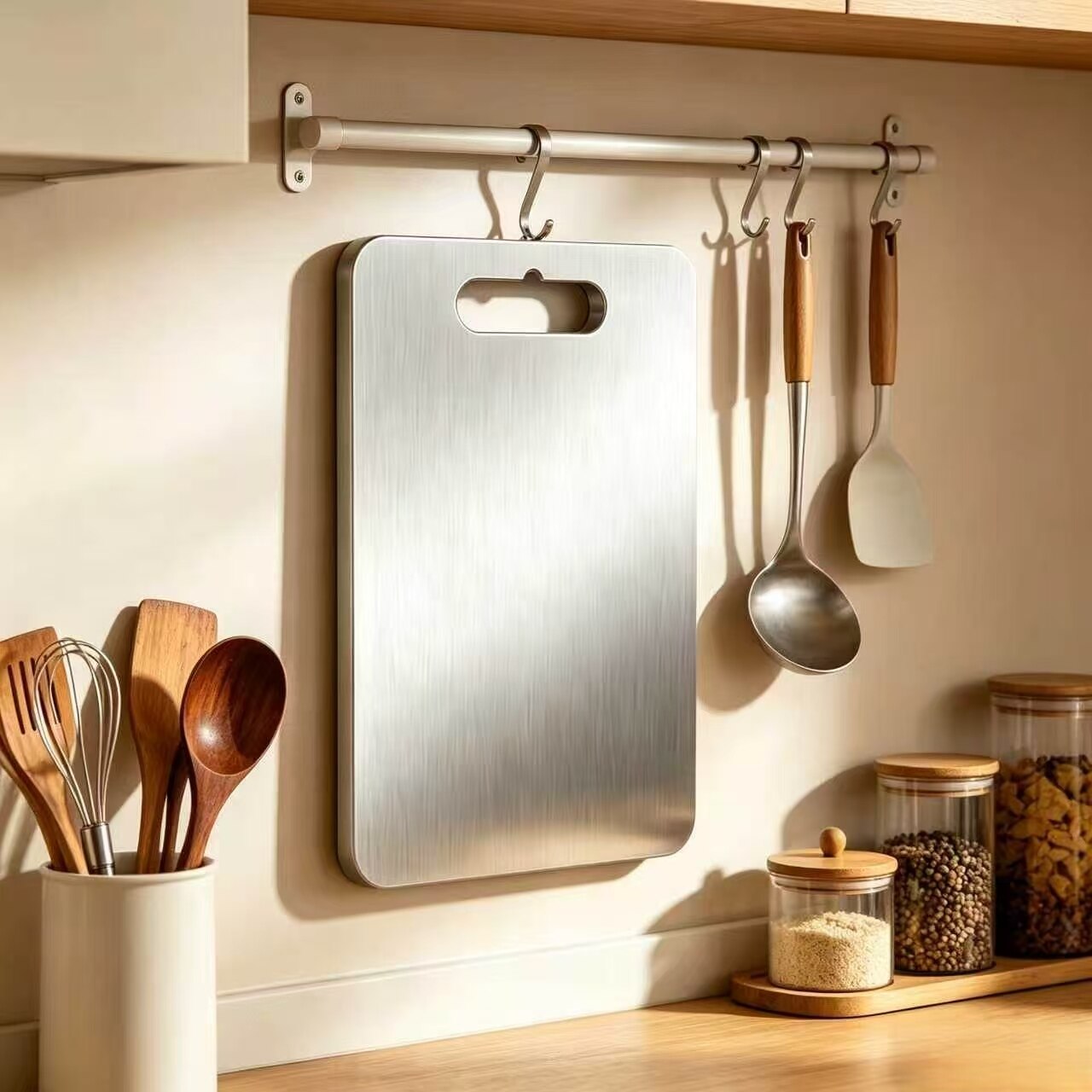 Antibacterial & Mildew-Resistant Stainless Steel Cutting Board 2