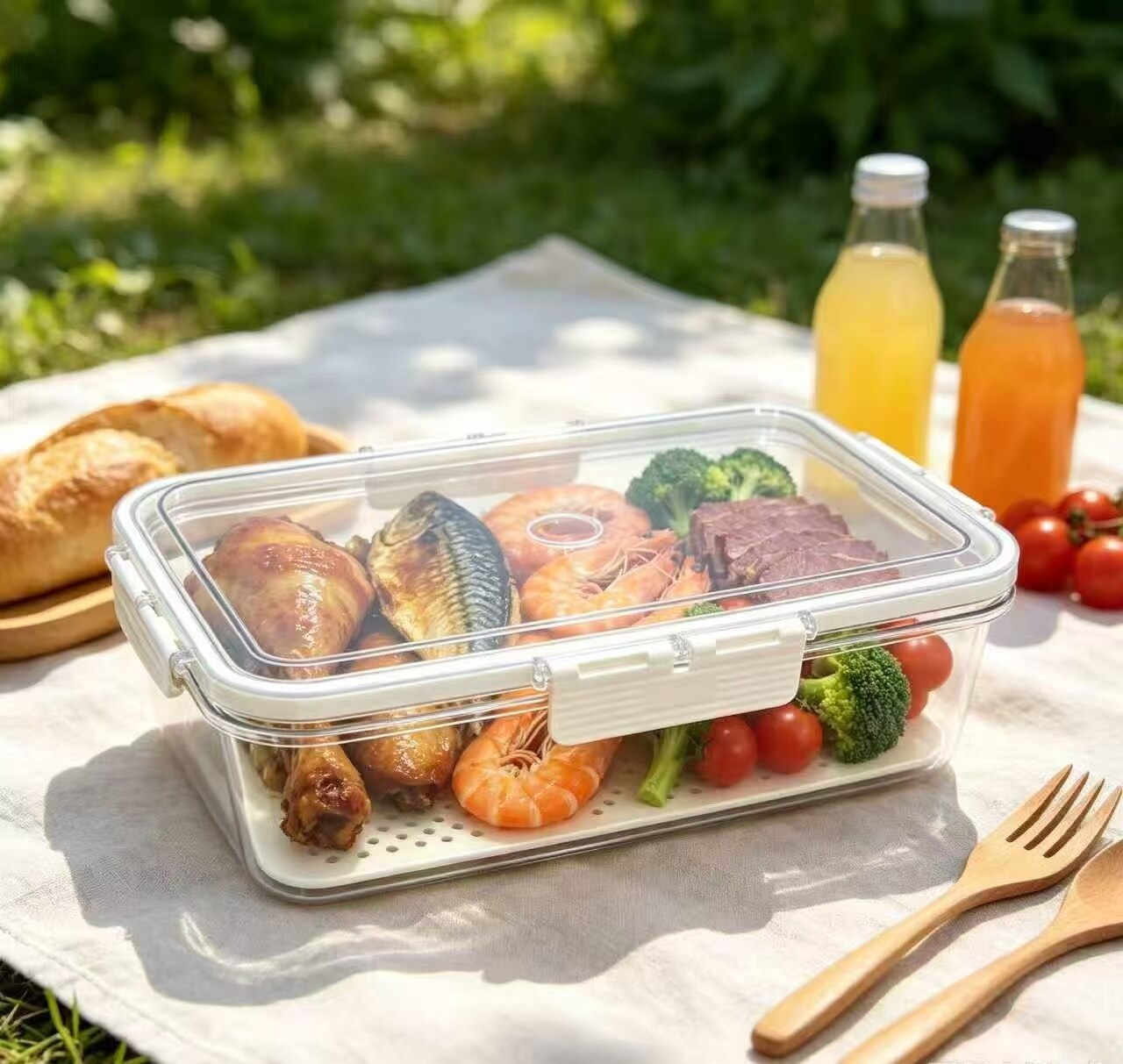 Clear & Dry/Wet Separation Freshness Container 3