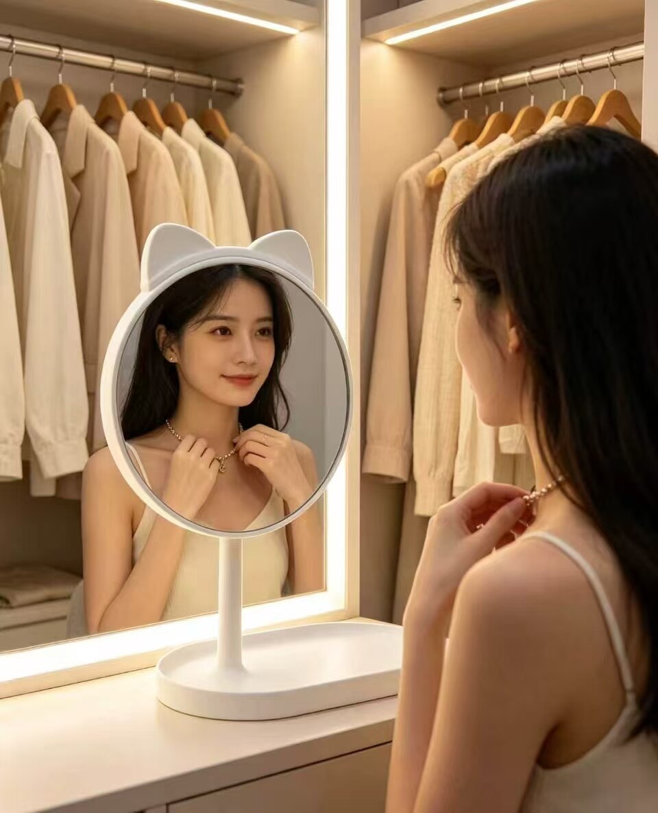 White Cat Ear Makeup Mirror 4