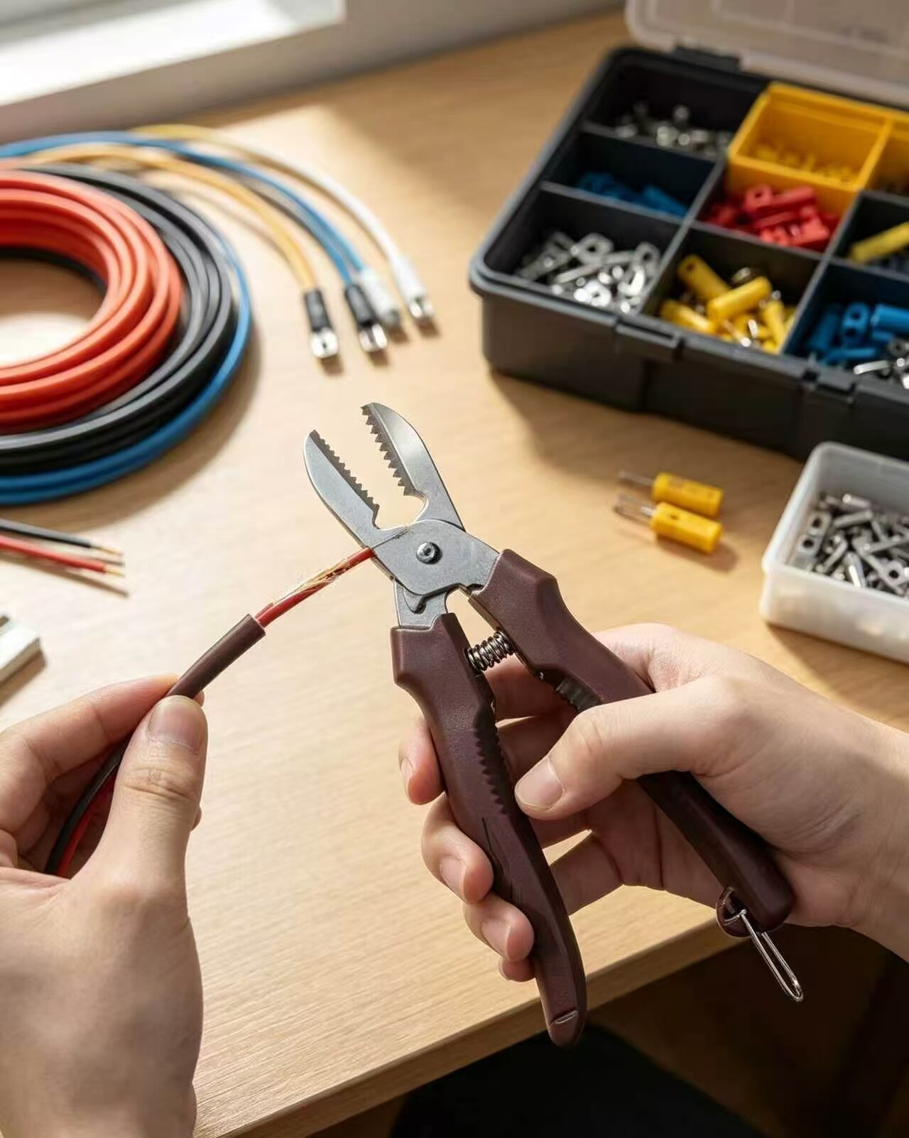Dark Coffee Multi-Function Spring-Electrician Pliers 3