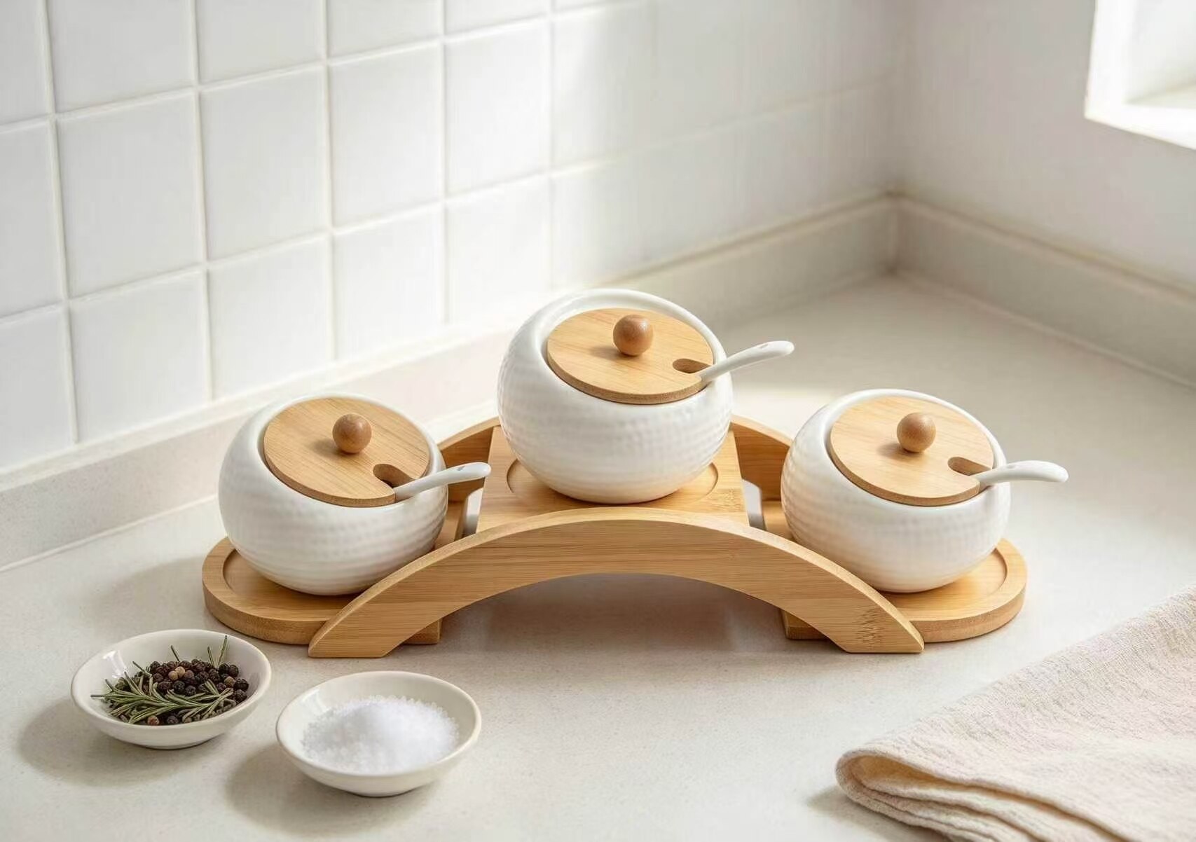 Porcelain Crescent Moon Spice Set 3