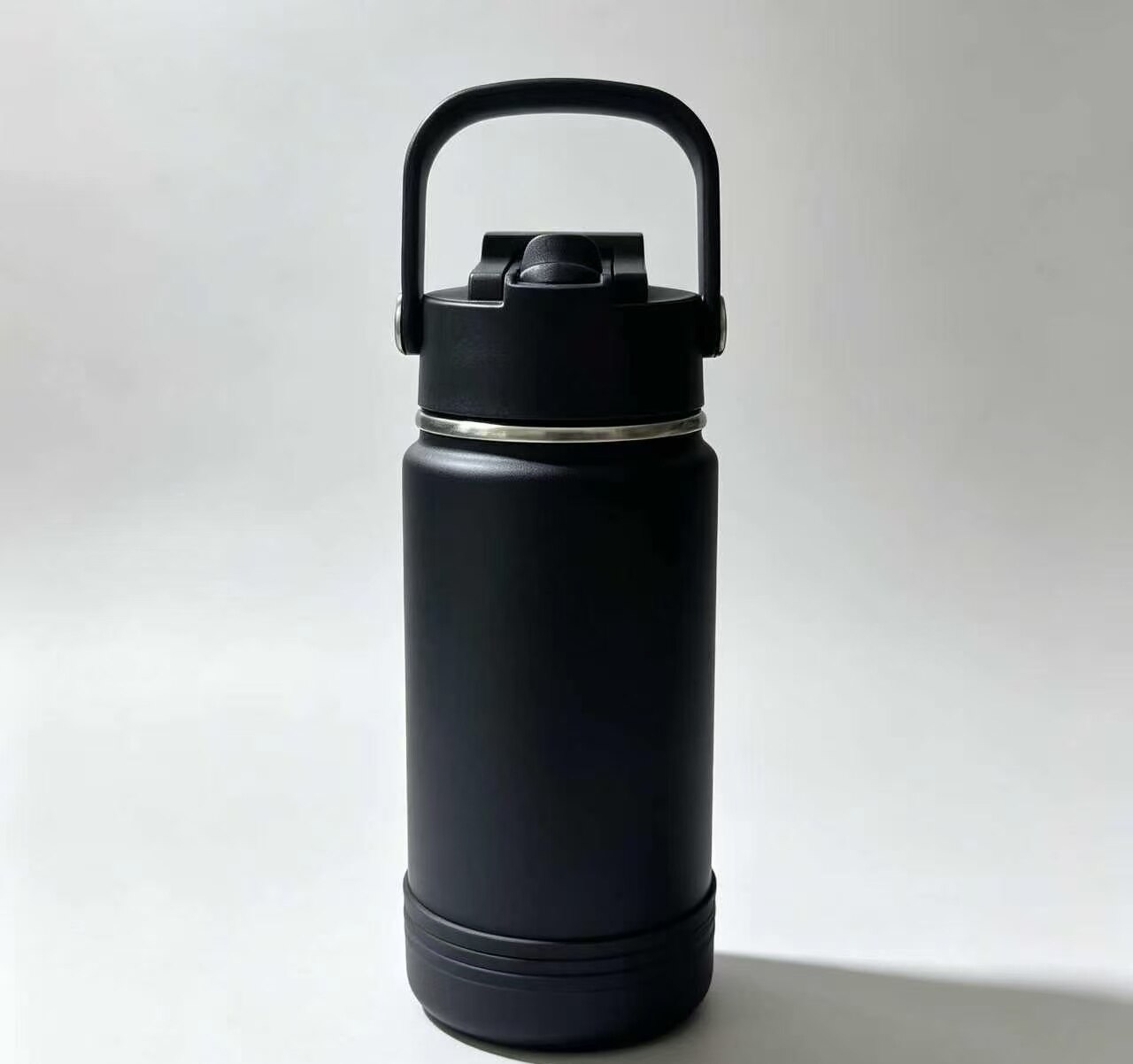 Matte Black Pop-Up Lid Travel Tumbler