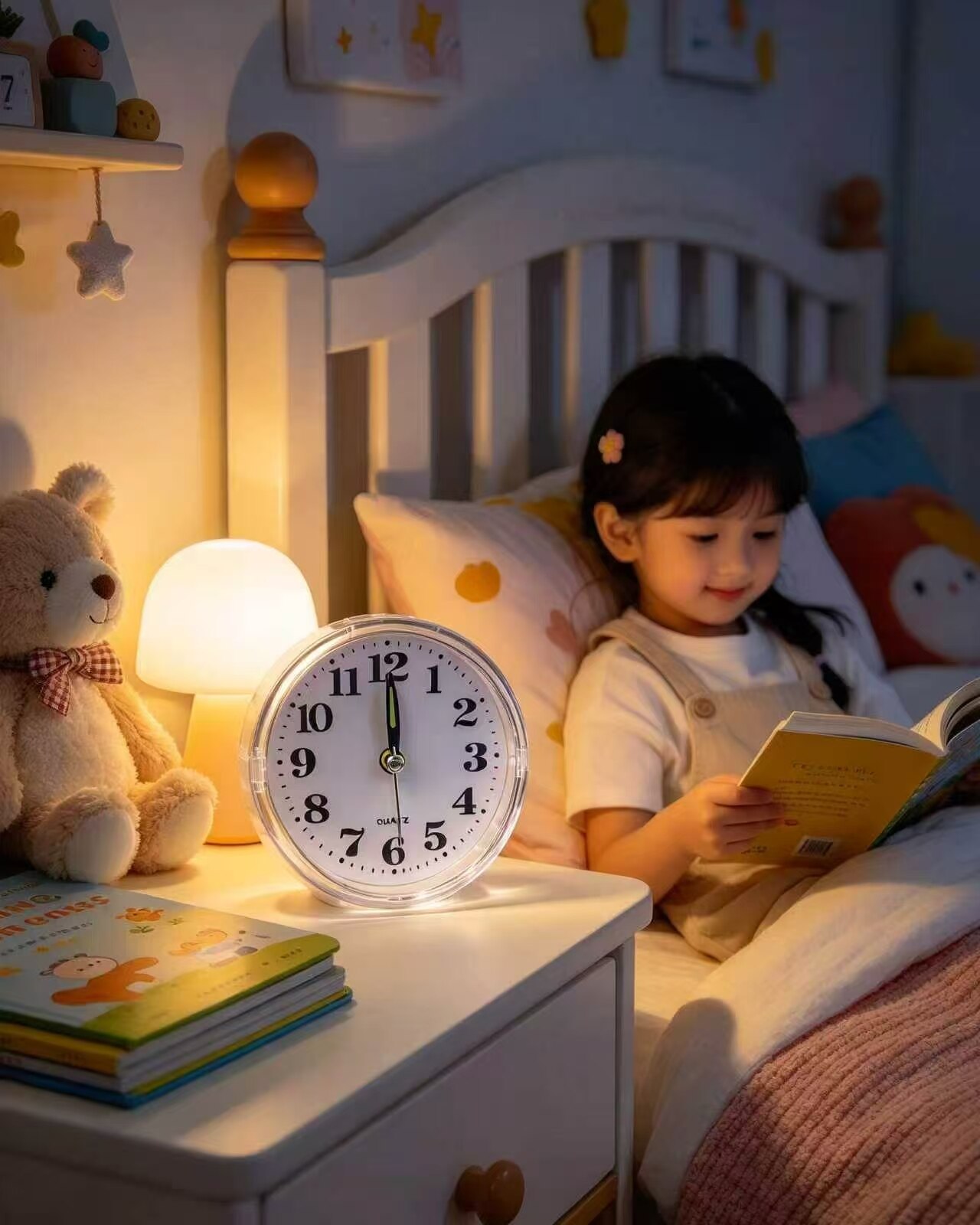 Crystal Clear Glow-in-the-Dark Quartz Clock 2