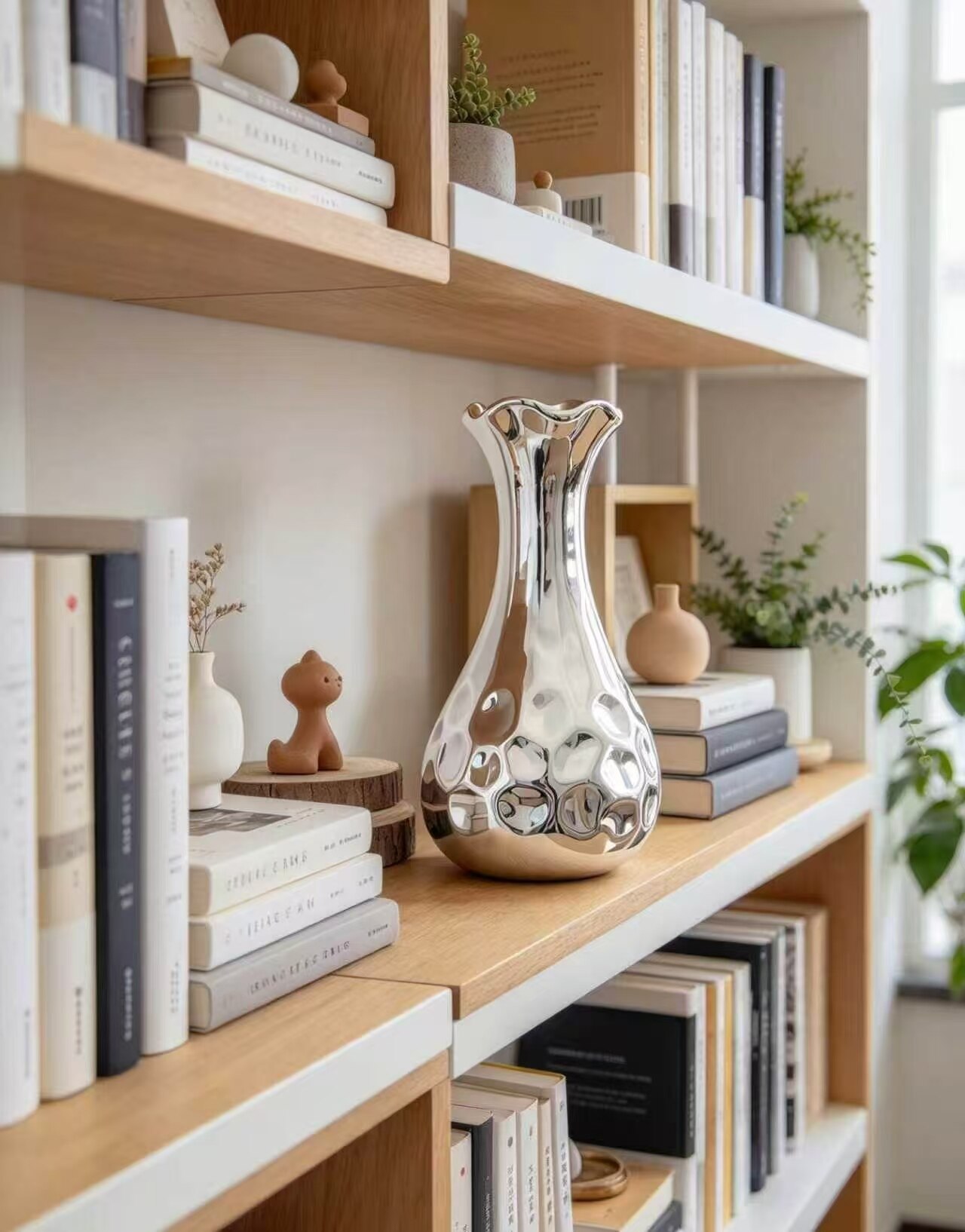 Silver Moon Ripple Art Vase 4
