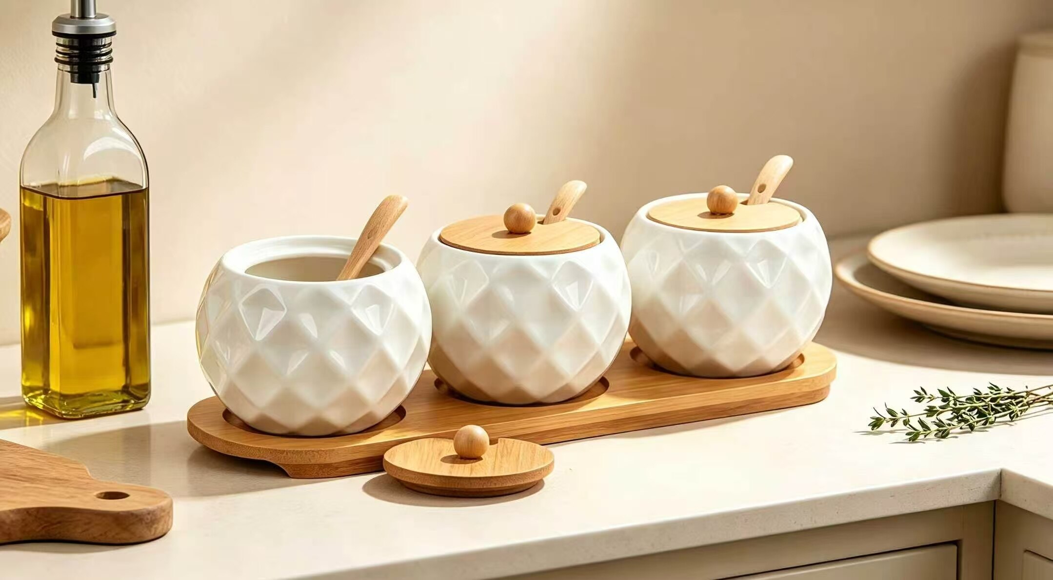 Star Diamond Quilted Seasoning Jar Set 2