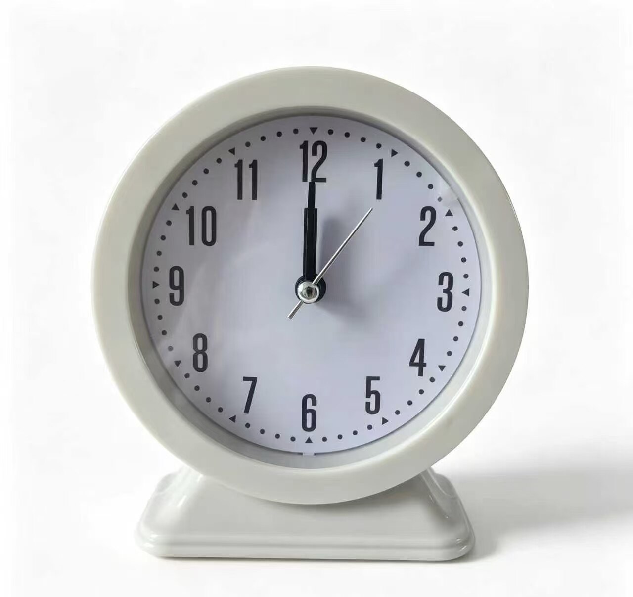 White Trapezoid Mantel Clock