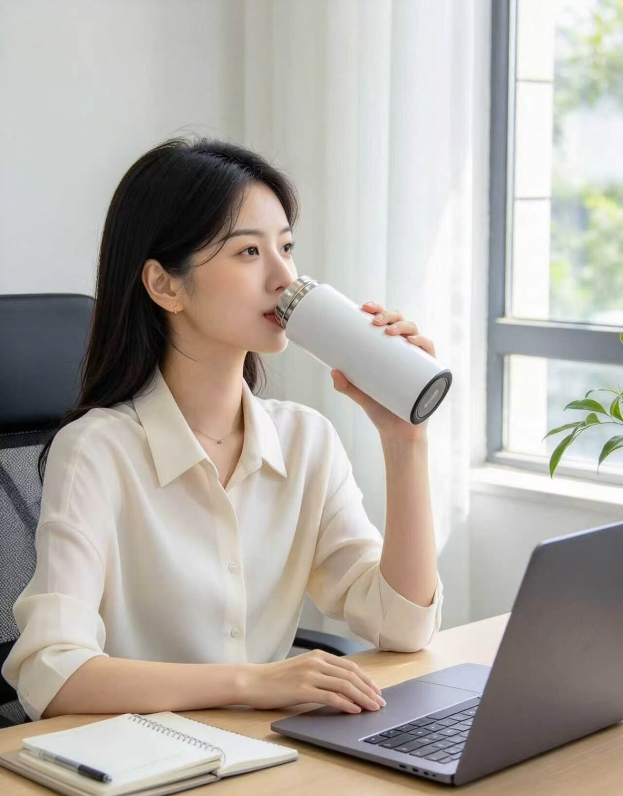 Minimalist Black Ring Smart Temperature Display Mug 3