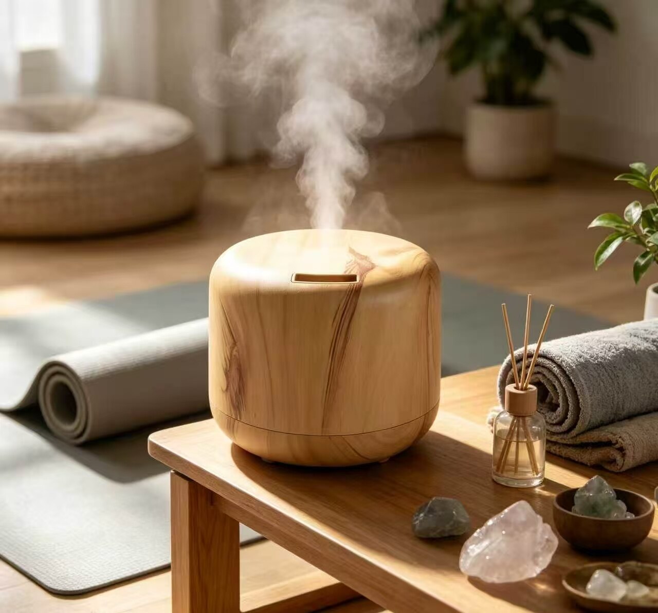 Wooden Quiet Oxygen Humidifier 3
