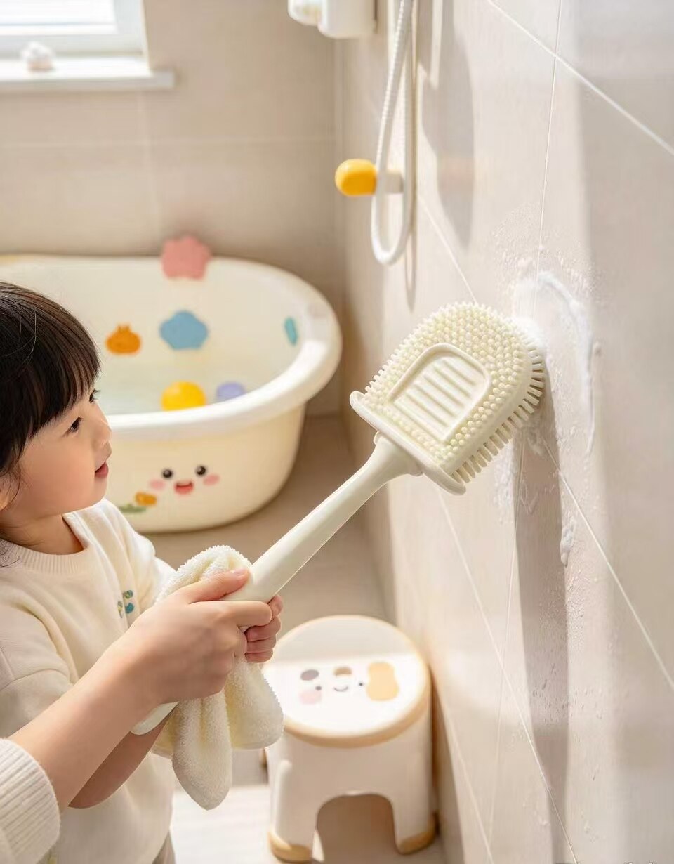 White porcelain curved long-handle brush 4