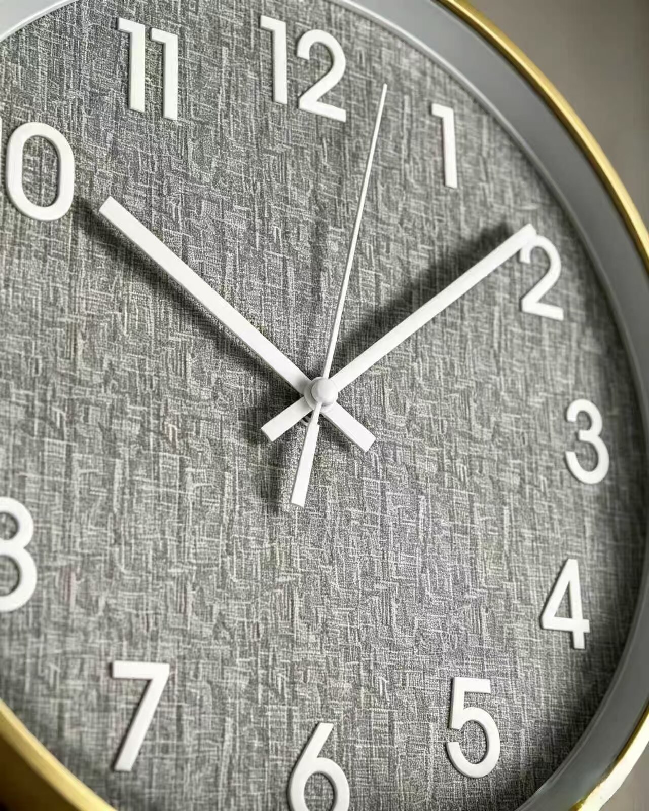 Premium Gray Gold-Frame Wall Clock 4