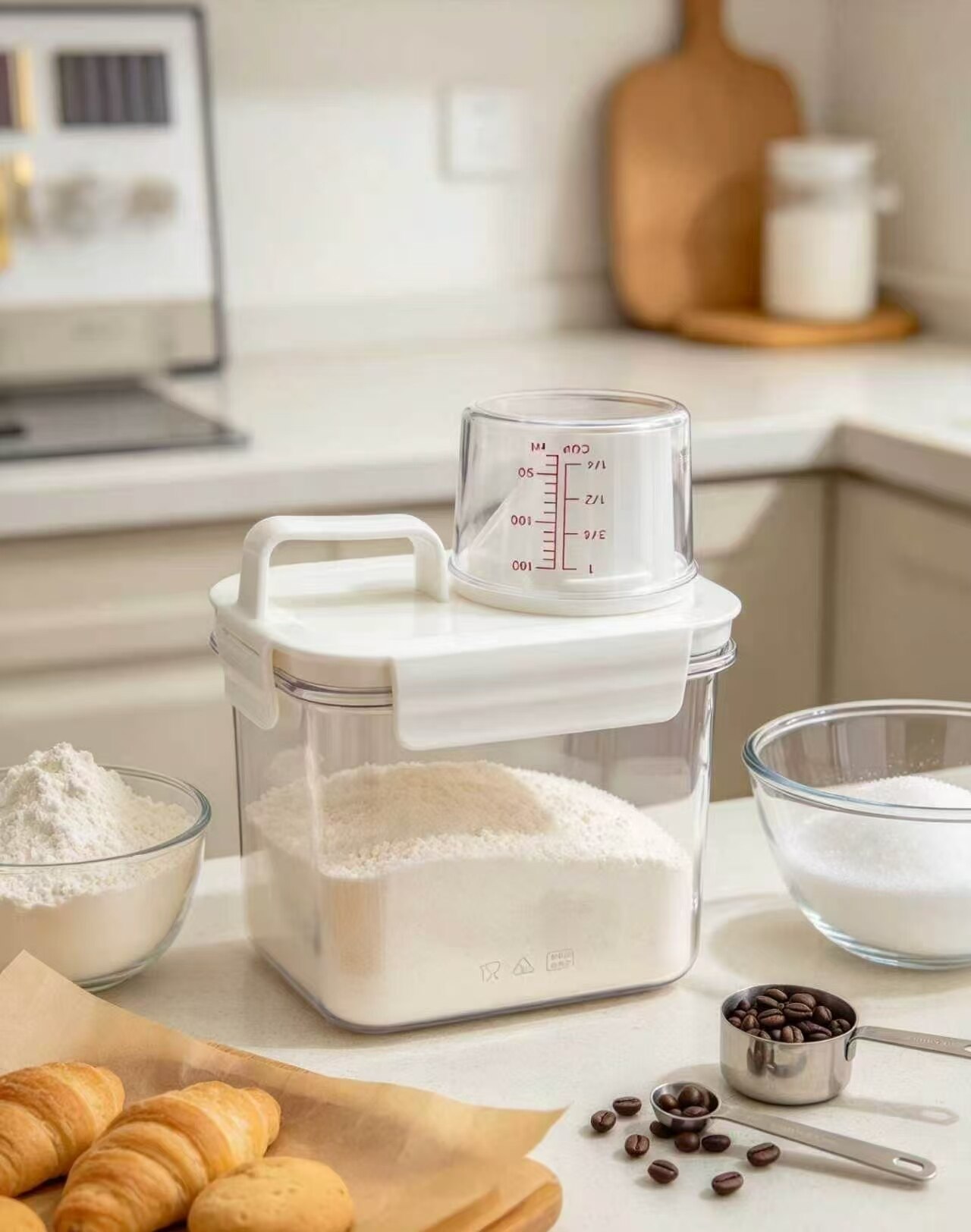 Clear Storage Jar with Measuring Cup 4