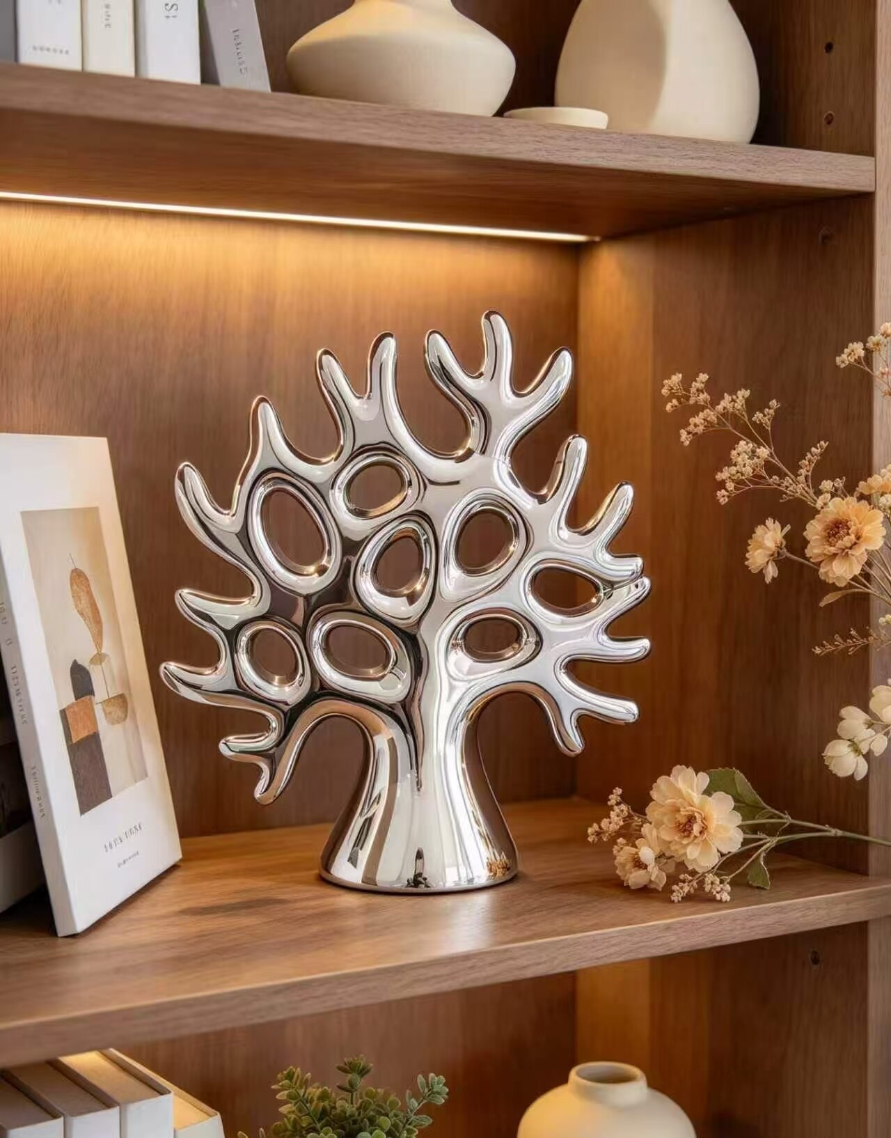 Silver Mirror Branch Decorative Tree 4
