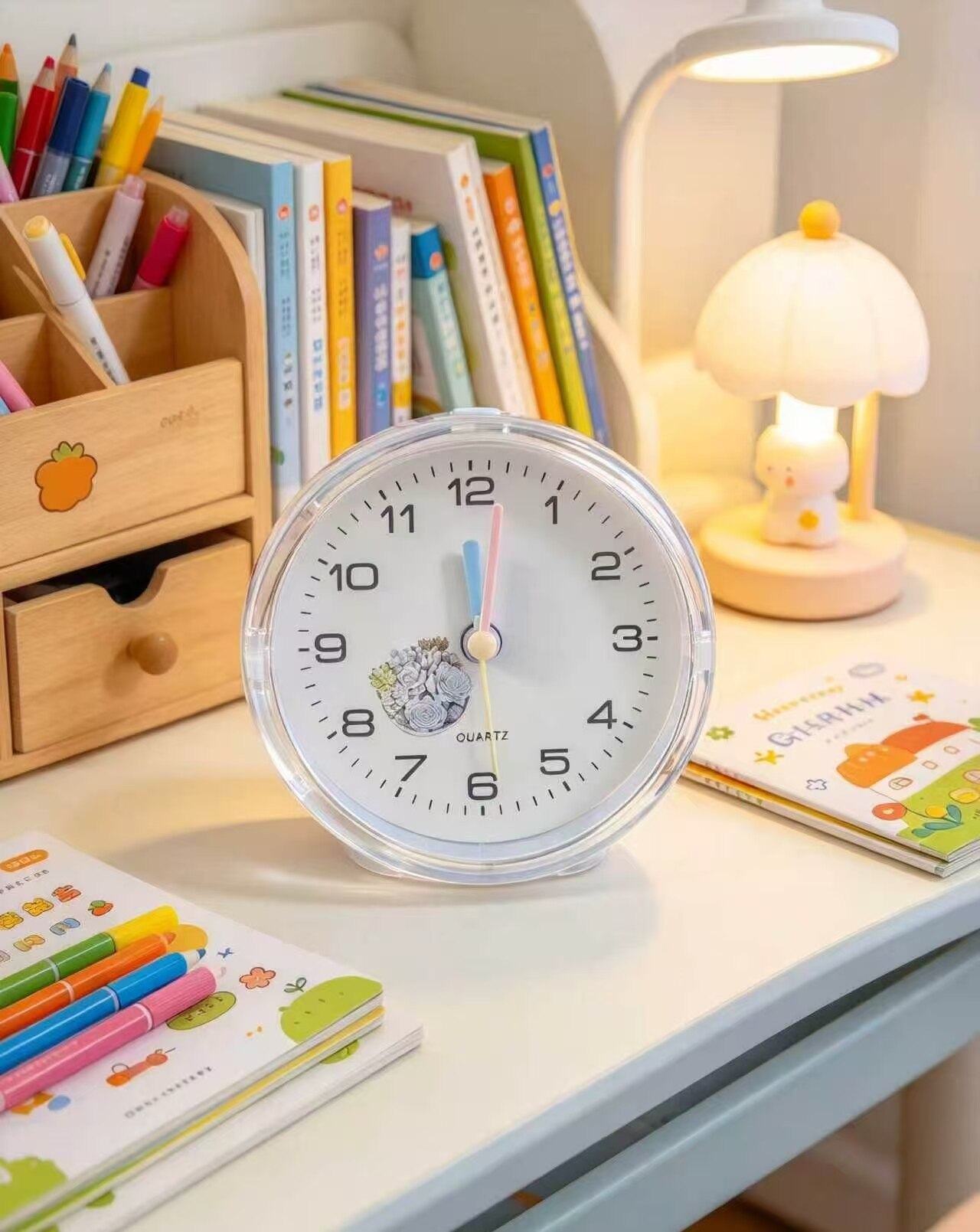 Translucent Sedum Pink Blue Clock 3