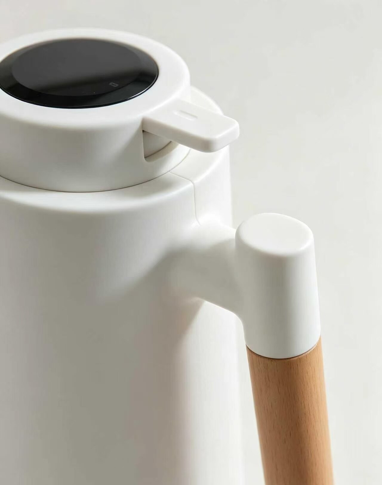Matte White & Warm Wood Press-Top Thermos 5