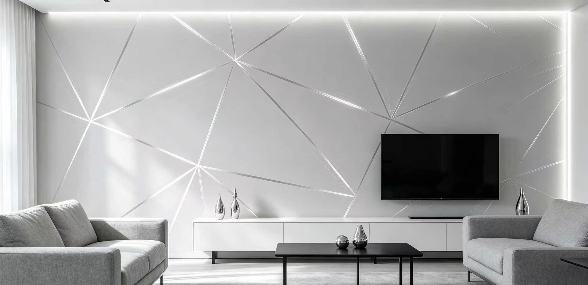 Silver String Star Orbit Wall Decal 5