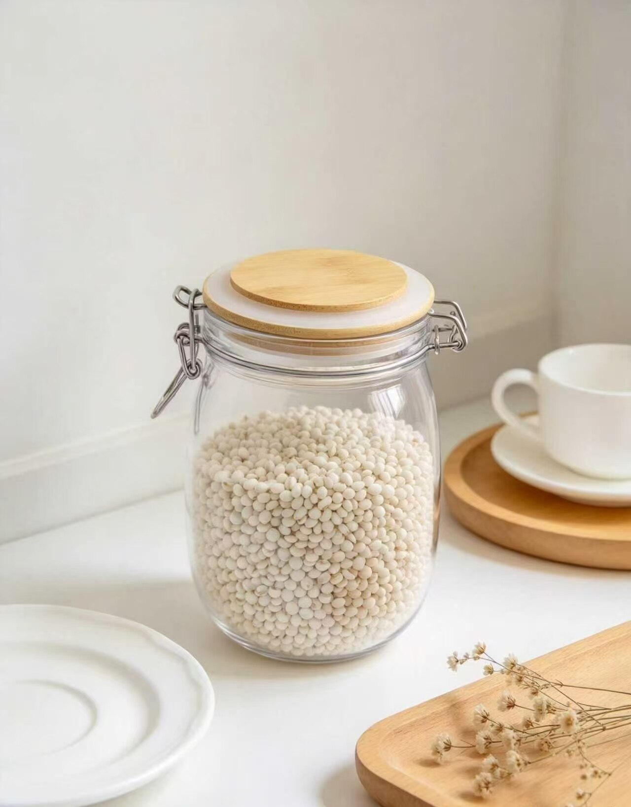 Clear Wood-Grain Snap-Lock Airtight Container 2