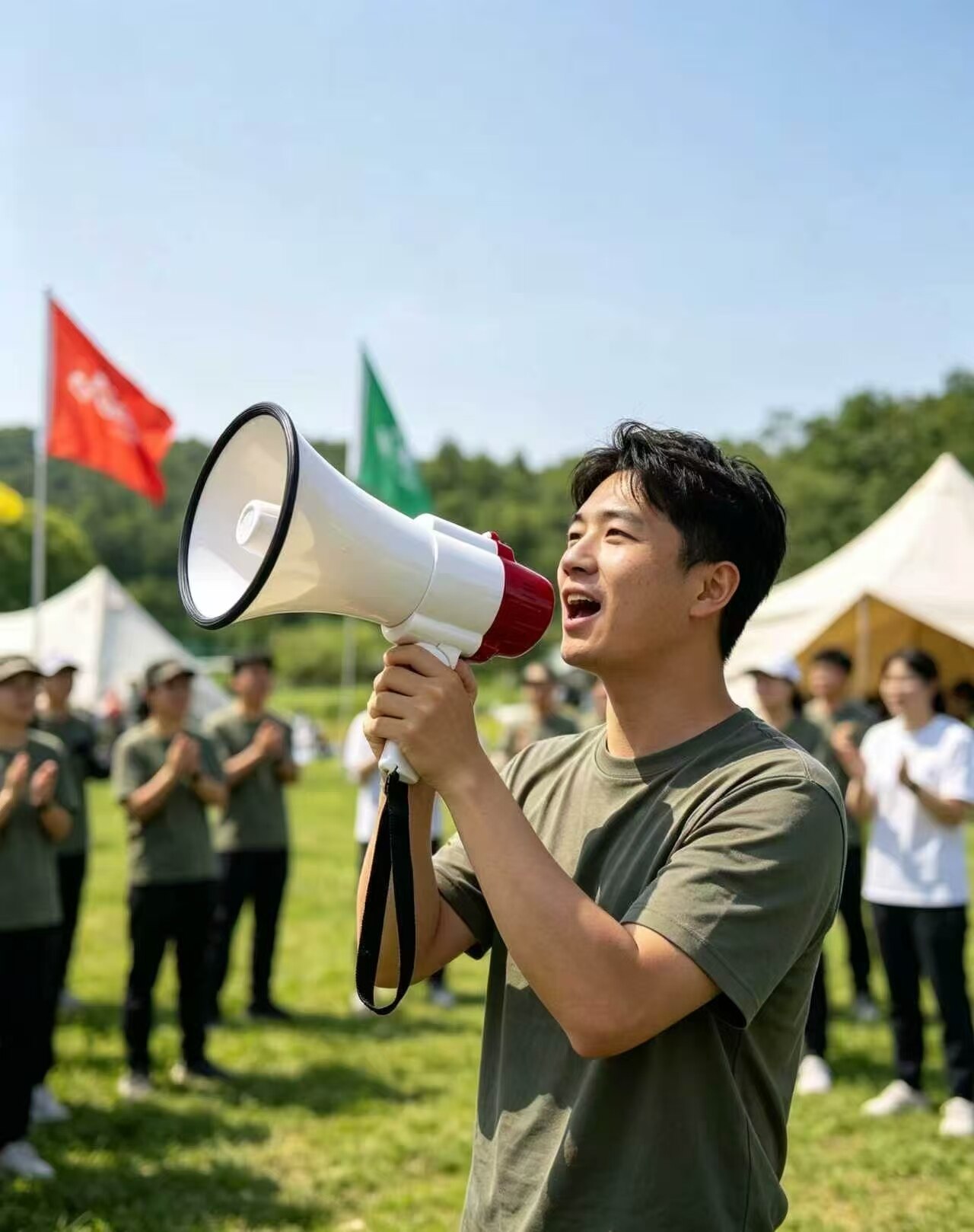 Loud Red and White Handheld Megaphone 3