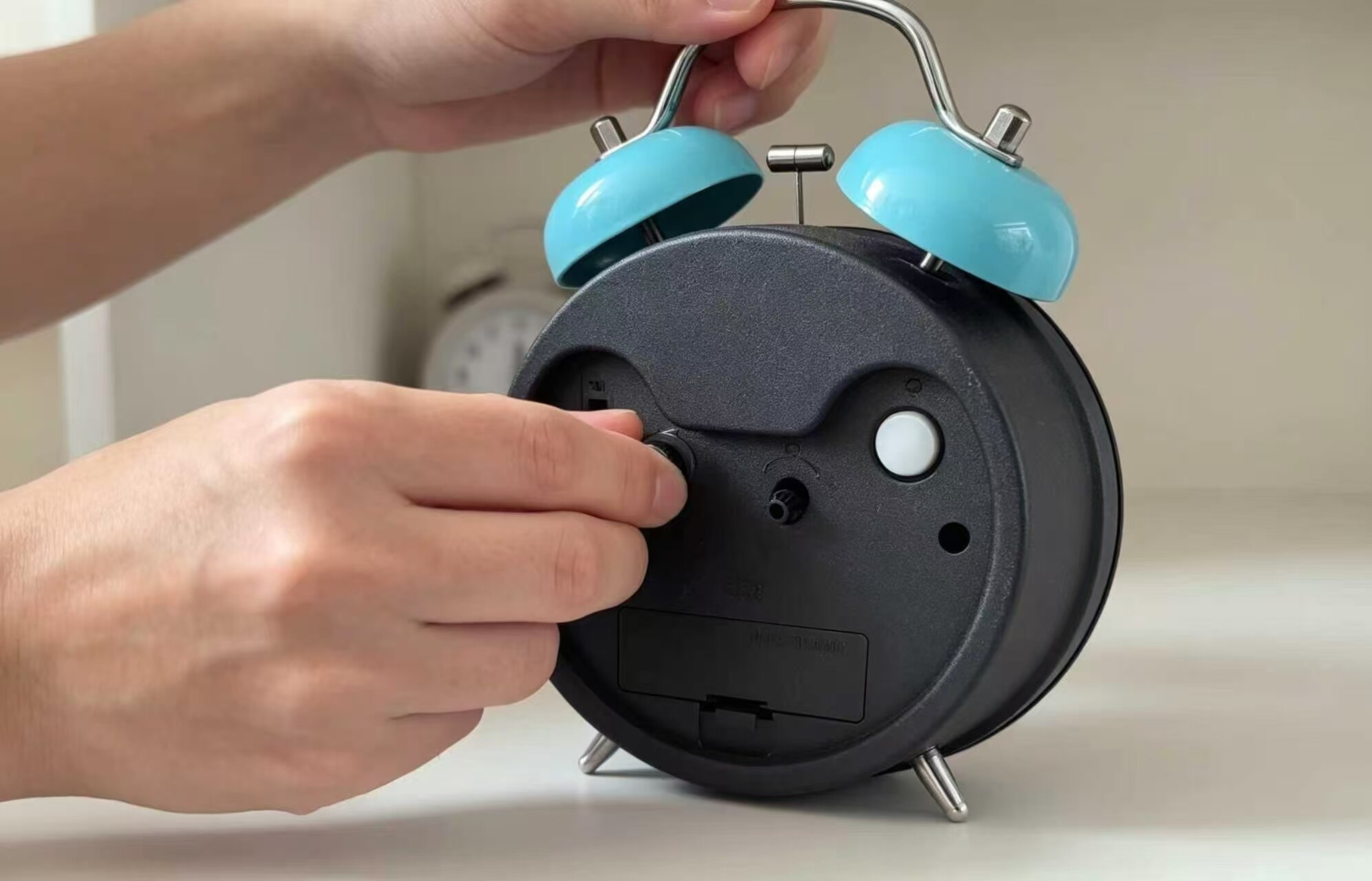 Serene Blue Dual-Bell Alarm Clock 3