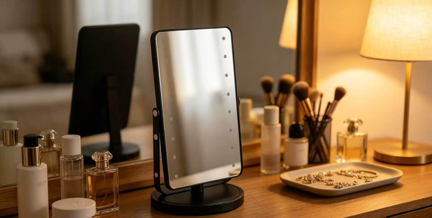Minimalist Matte Black Vertical Square Mirror 2