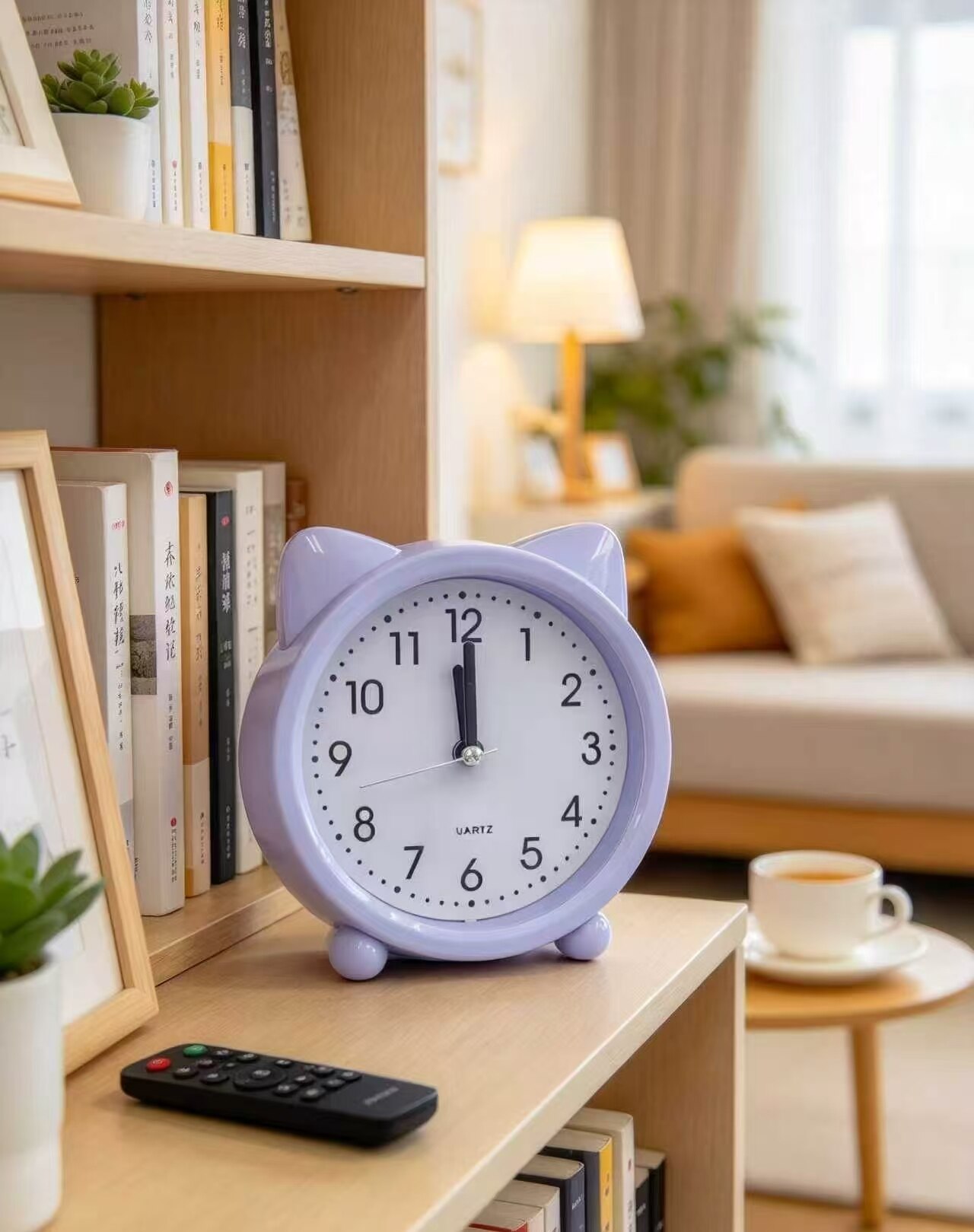 Taro Purple Cat Ear Desk Clock 4