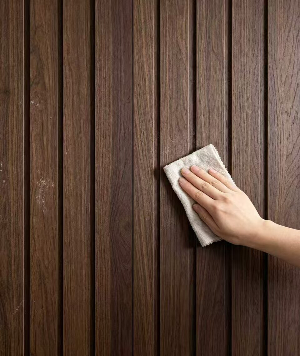 3D Grille Wood Grain Wall Sticker 4