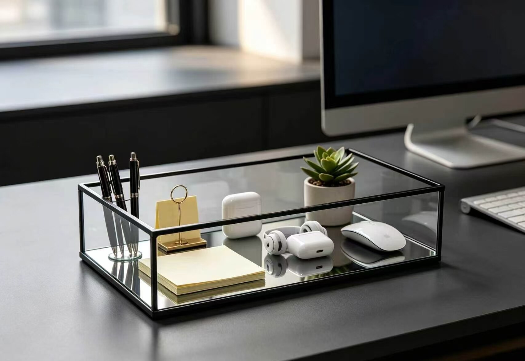 Geometric Frame Mirror Tray 2