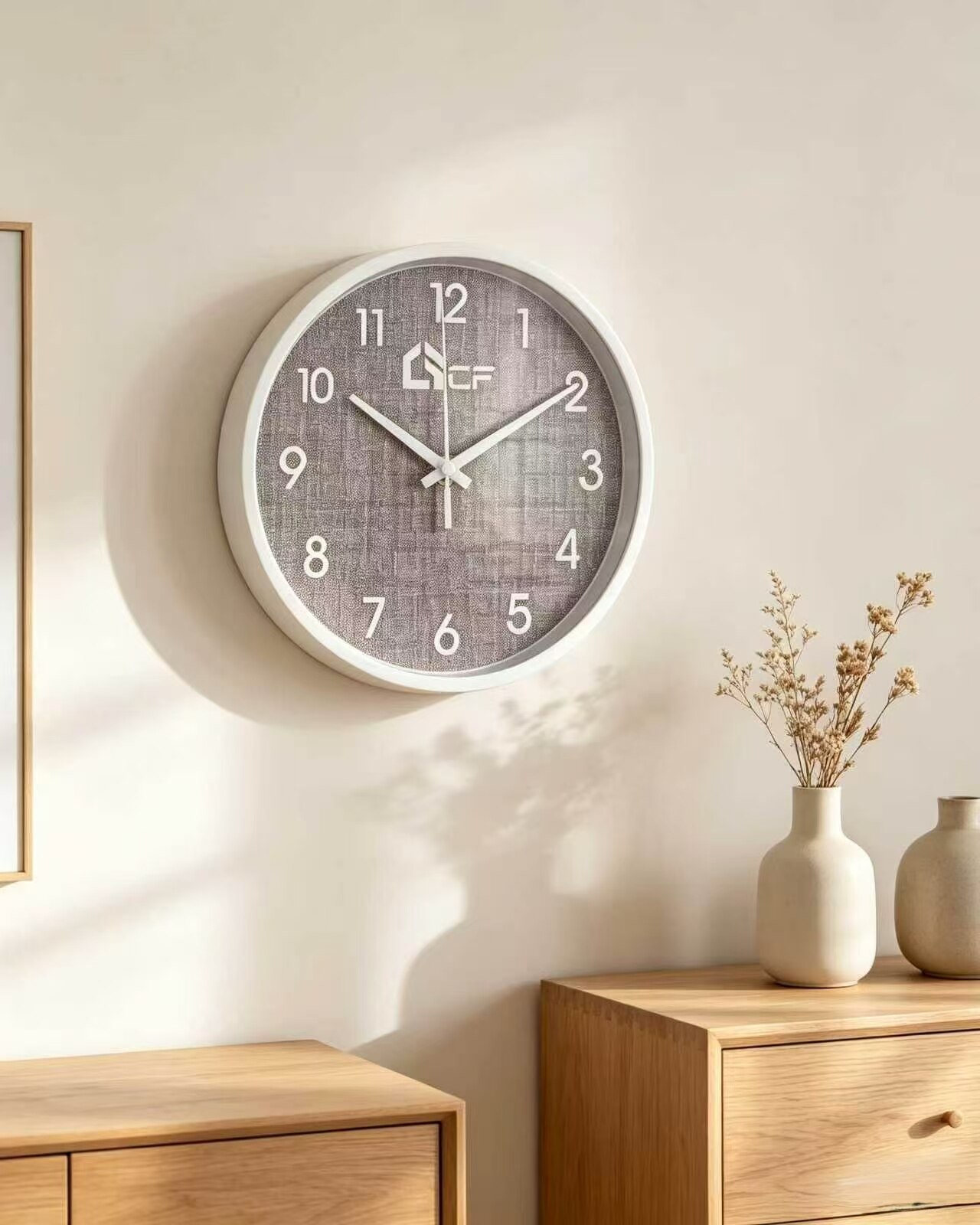 Modern Minimalist Fabric-Texture Silent Wall Clock 3