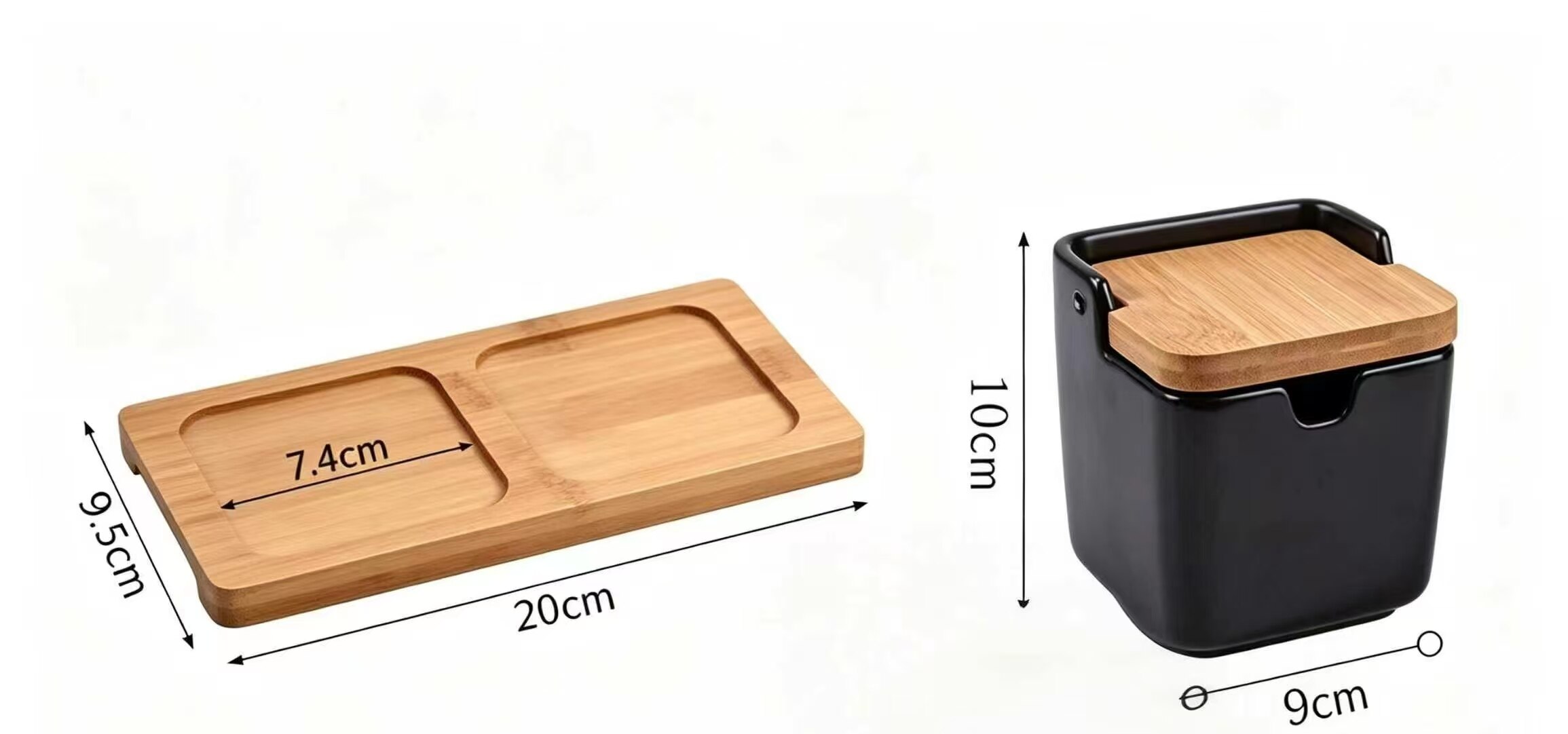 Matte Black Square Can Wood Spice Rack 5