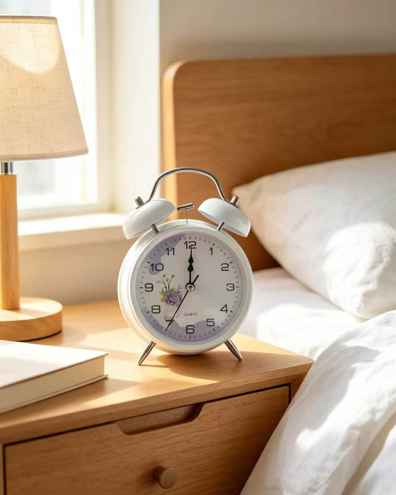 Lavender Shadow Dual Bell Alarm Clock 4
