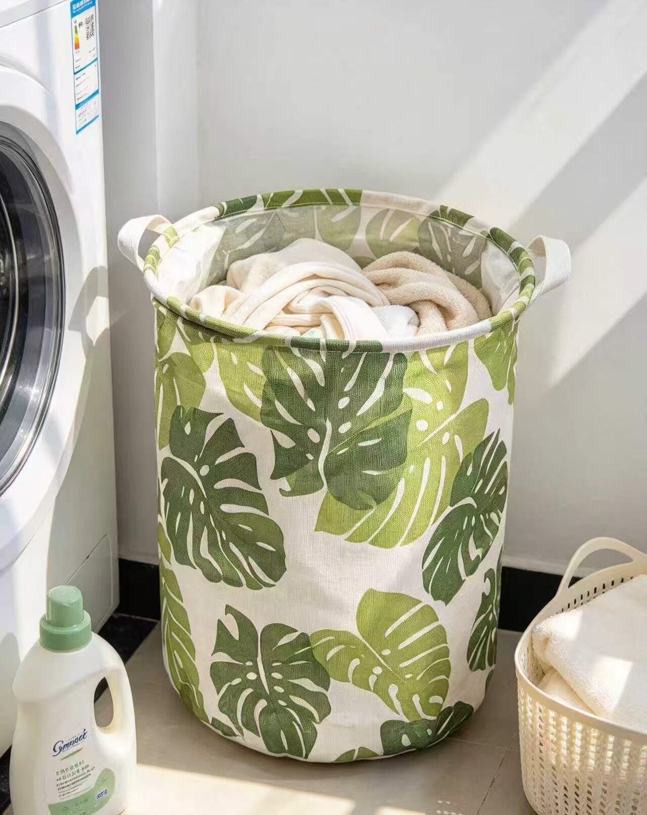 Monstera Deliciosa Dual-Handle Storage Basket 4