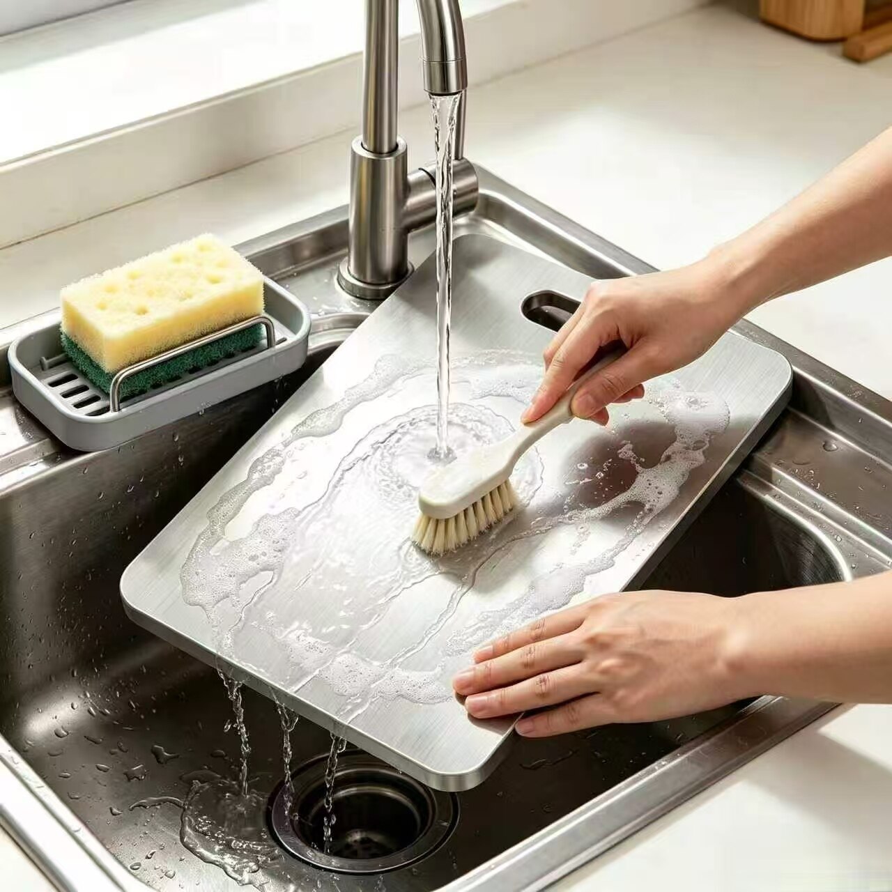 Antibacterial & Mold-Resistant Stainless Steel Cutting Board 3