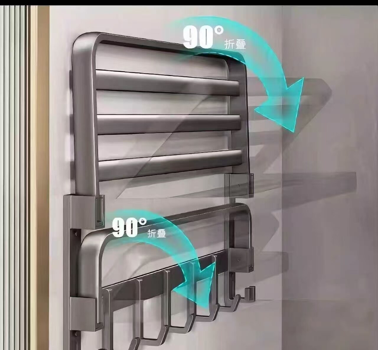 Minimalist Gray Multi-Function Folding Wall Mount 4