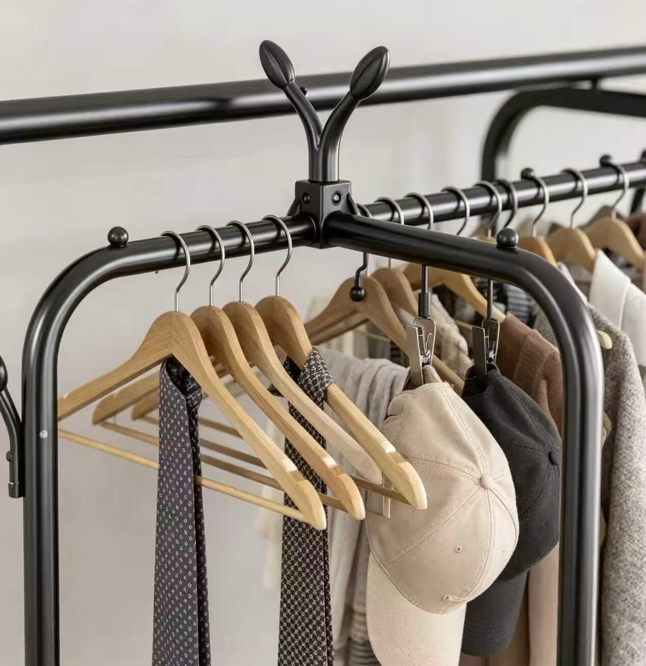 Double-Pole Tree Fork Two-Story Clothes Drying Rack 4