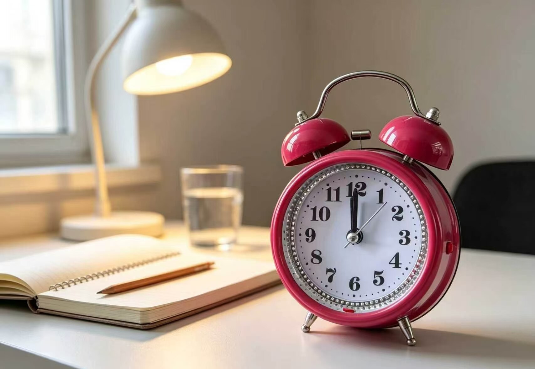 Diamond-Encrusted Rose Pink Alarm Clock 3