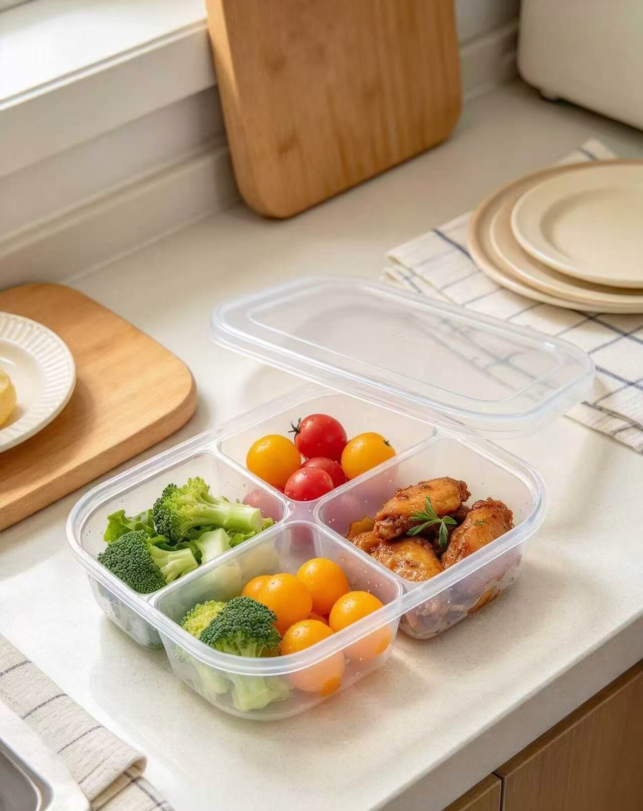 Clear 4-Compartment Fresh Food Container 5