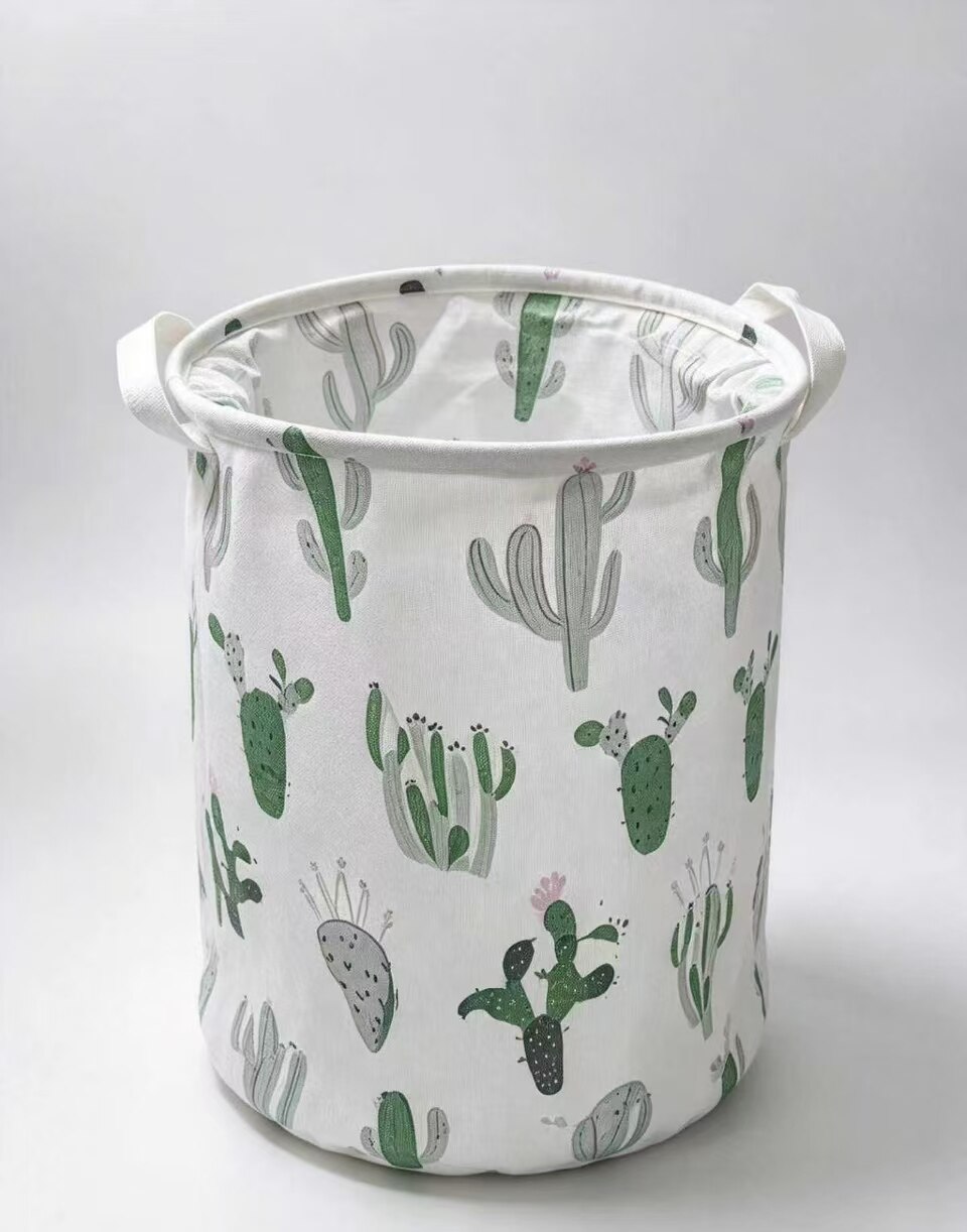 Green Cactus Dual-Ear Storage Basket