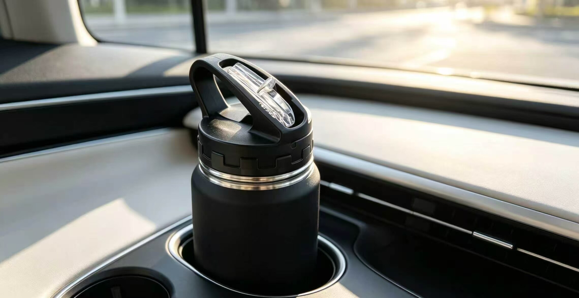 Jet Black Power Straw Insulated Tumbler 3