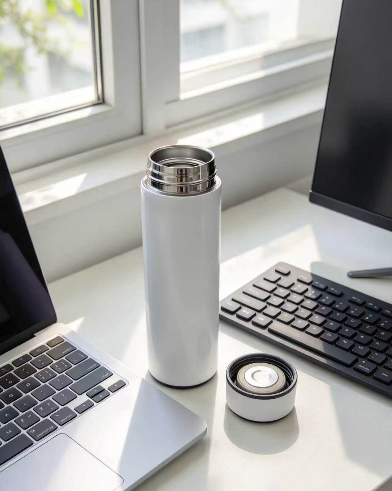 Minimalist Black Ring Smart Temperature Display Mug 4