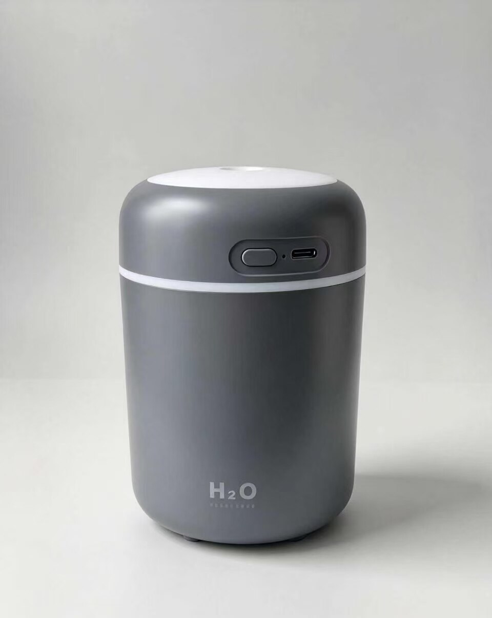 Dark Gray Minimalist Cylindrical Humidifier 5