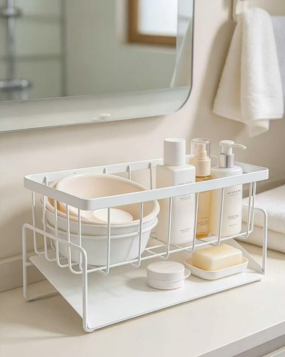 White Line Grid Storage Basket 5