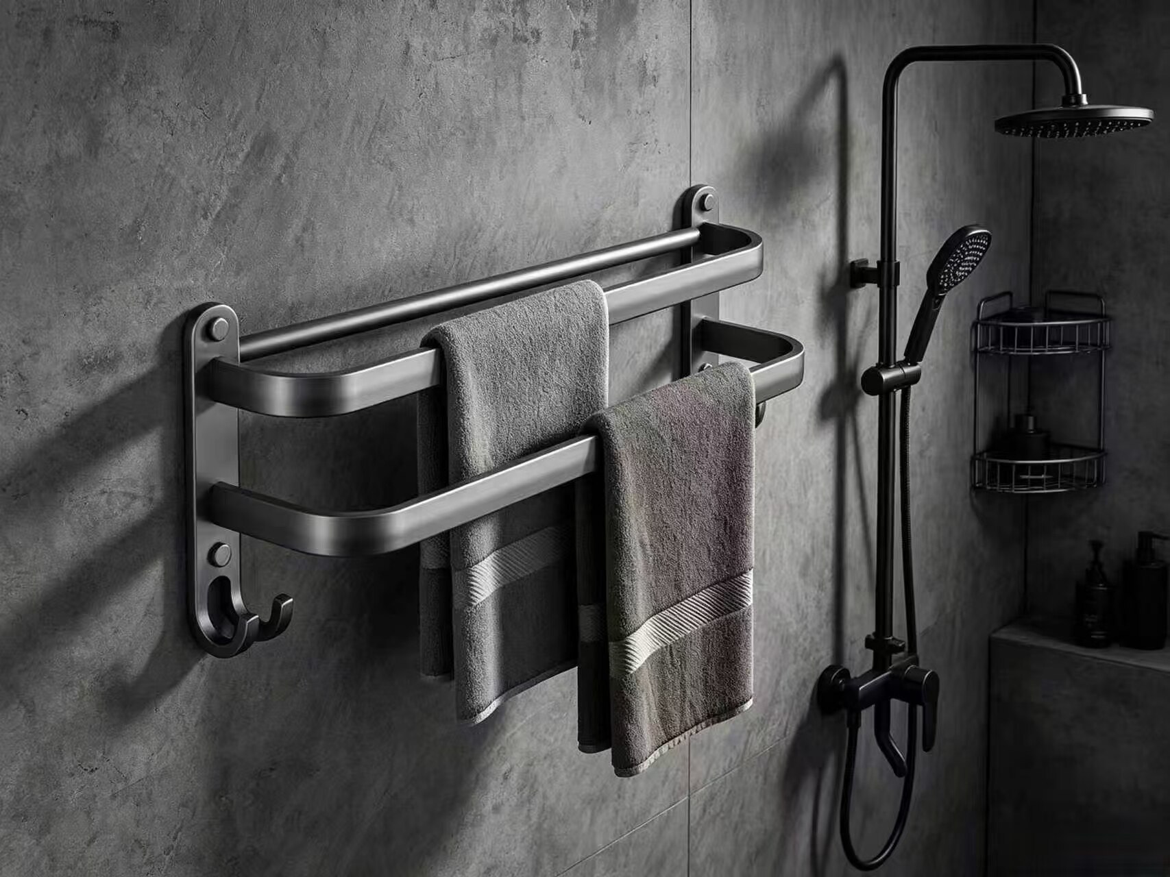 Two-tone Dual-Height Double-Tier Hanging Rack 3