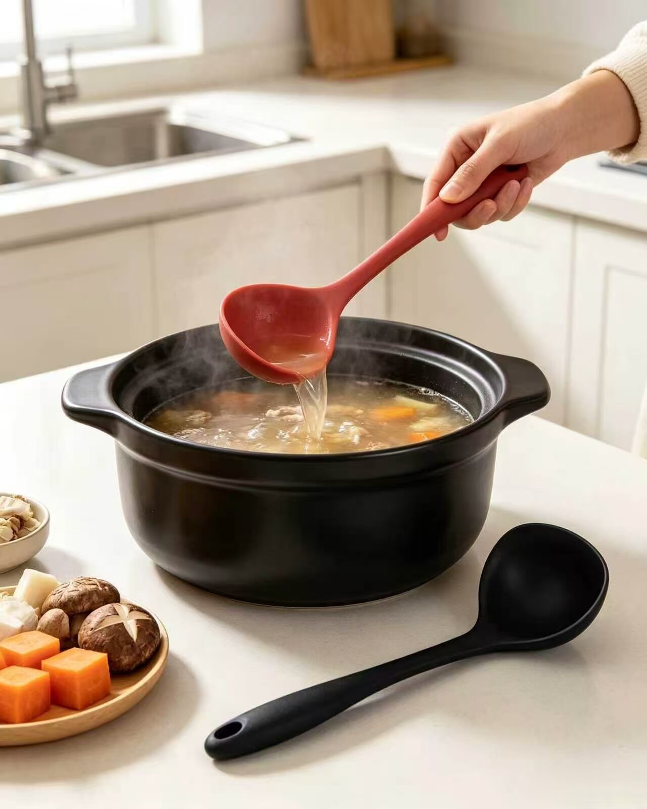 Food-grade, one-piece silicone soup spoon 3