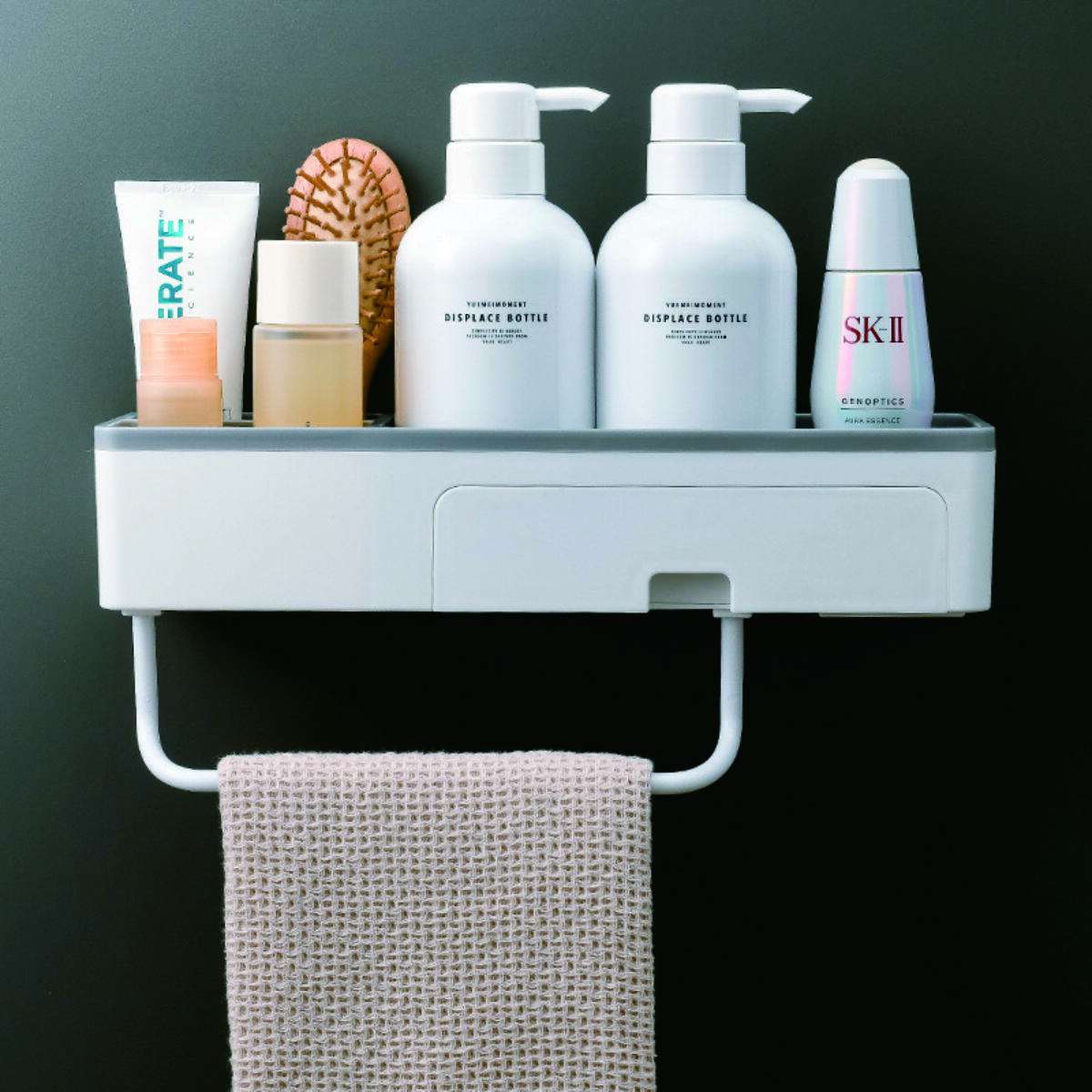 Bathroom organizer for shampoo, towels, and body wash storage 3
