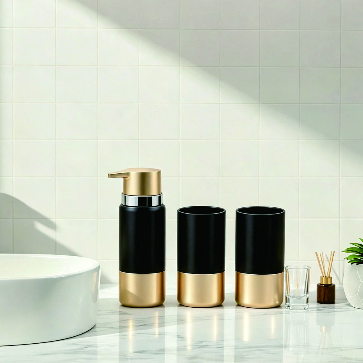 Black Gold Luxury Bathroom Set 3