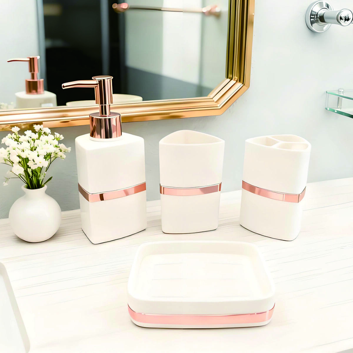 Electroplated Gold Bathroom Hardware Set 4