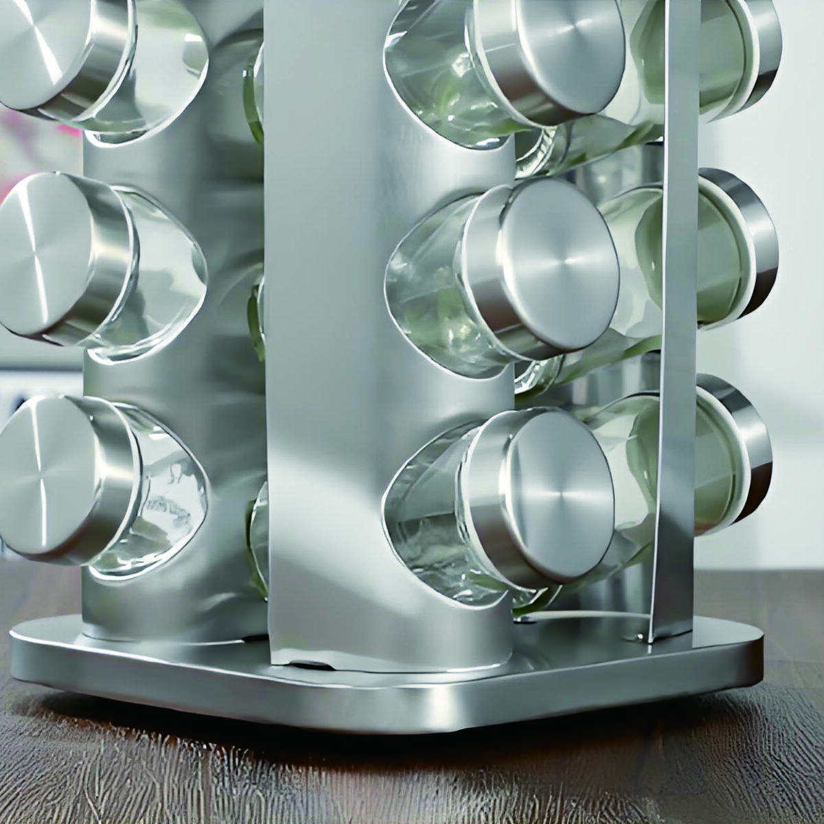 12 Head Spice Organizer with Multiple Slots for Kitchen Rotating Spice Bottles 3