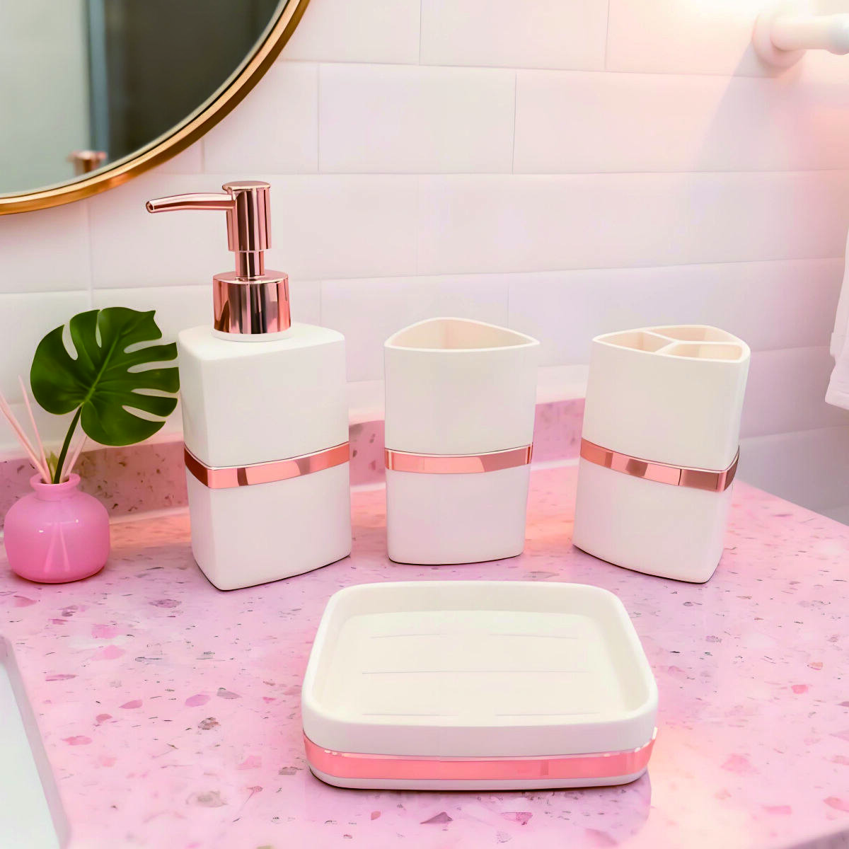 Electroplated Gold Bathroom Fixture Set 3