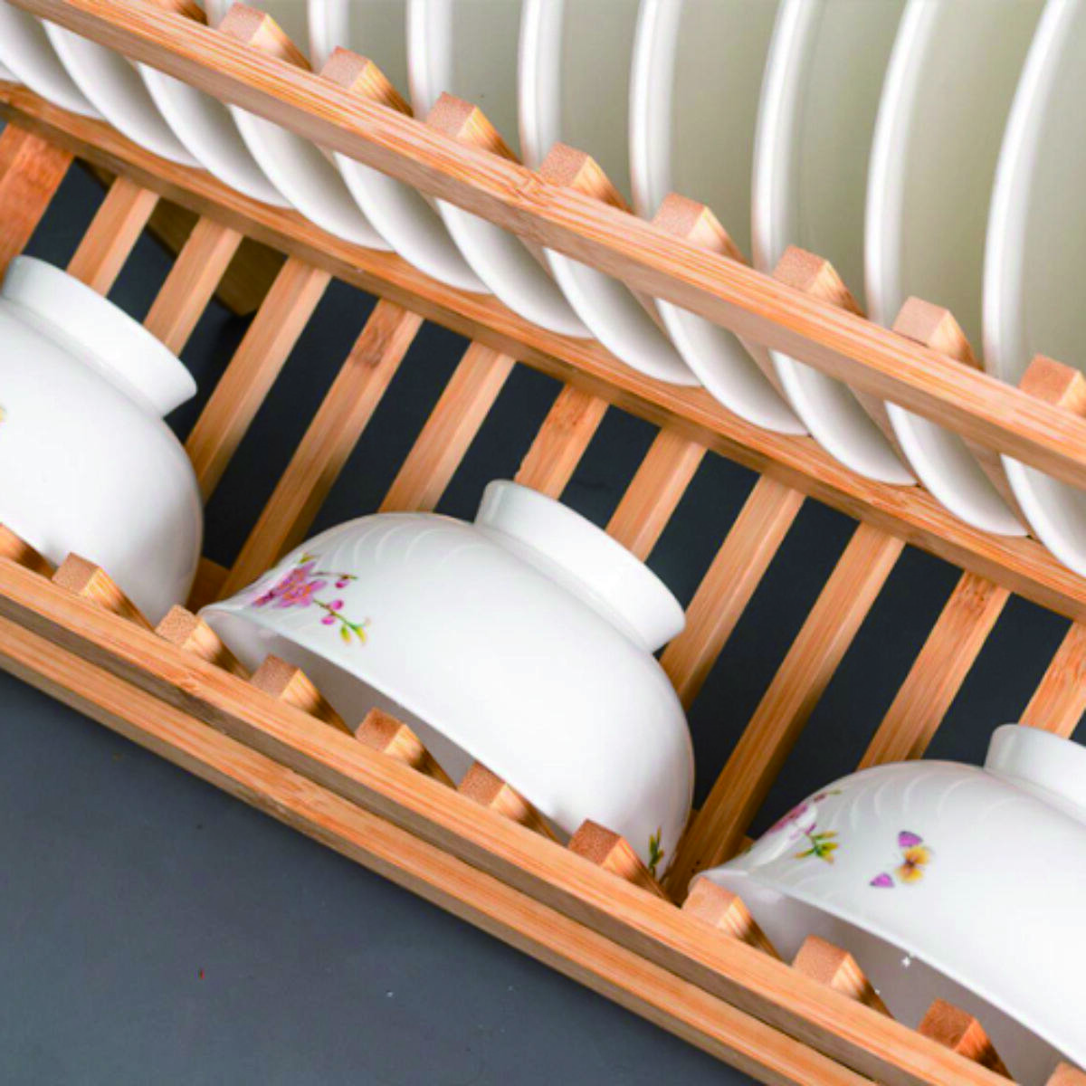 Bamboo Folding Dish Rack 4